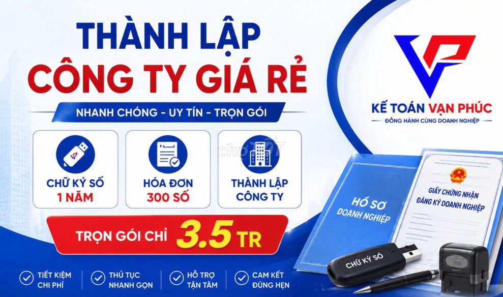 Dịch vụ thành lập công ty  - Kế toán Vạn Phúc. Dịch vụ tại Thành phố Dĩ An Bình Dương được đăng bởi KHÃI NGUYỄN MINH hình 1