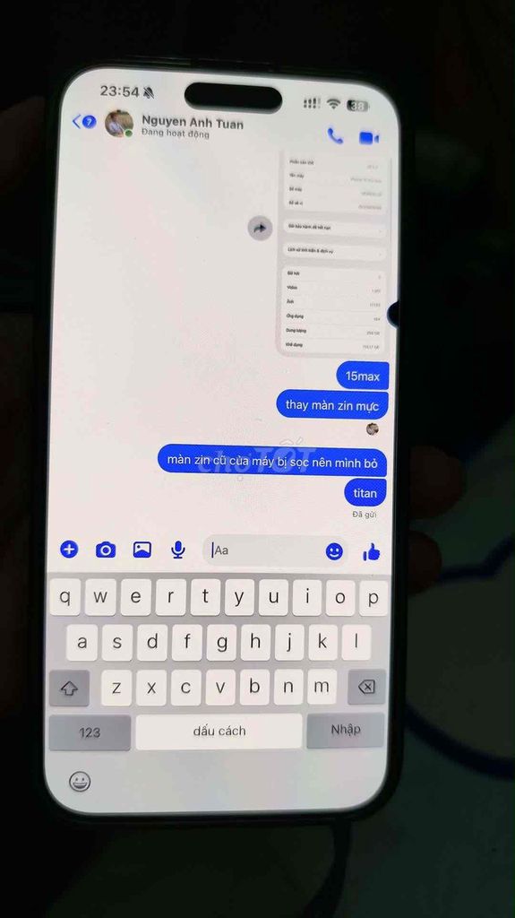 15promax 256Gb (màn mực). Mua bán Điện thoại tại Quận Long Biên Hà Nội được đăng bởi Lê Ngọc Anh hình 1