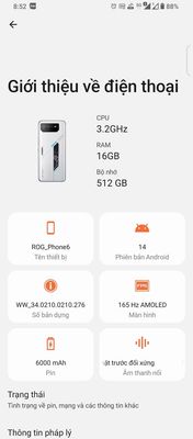 E cần bán gấp rogphone 6 bản 16/512. Mua bán Điện thoại tại Huyện Thường Tín Hà Nội được đăng bởi tu hoang tuan