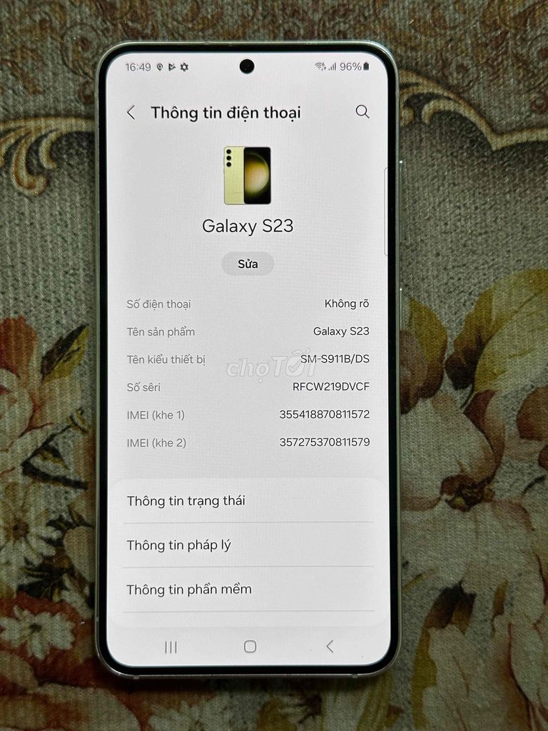 Samsung S23 8GB/128GB Vàng nhạt. Mua bán Điện thoại tại Quận Tân Bình Tp Hồ Chí Minh được đăng bởi Lyvan hình 1
