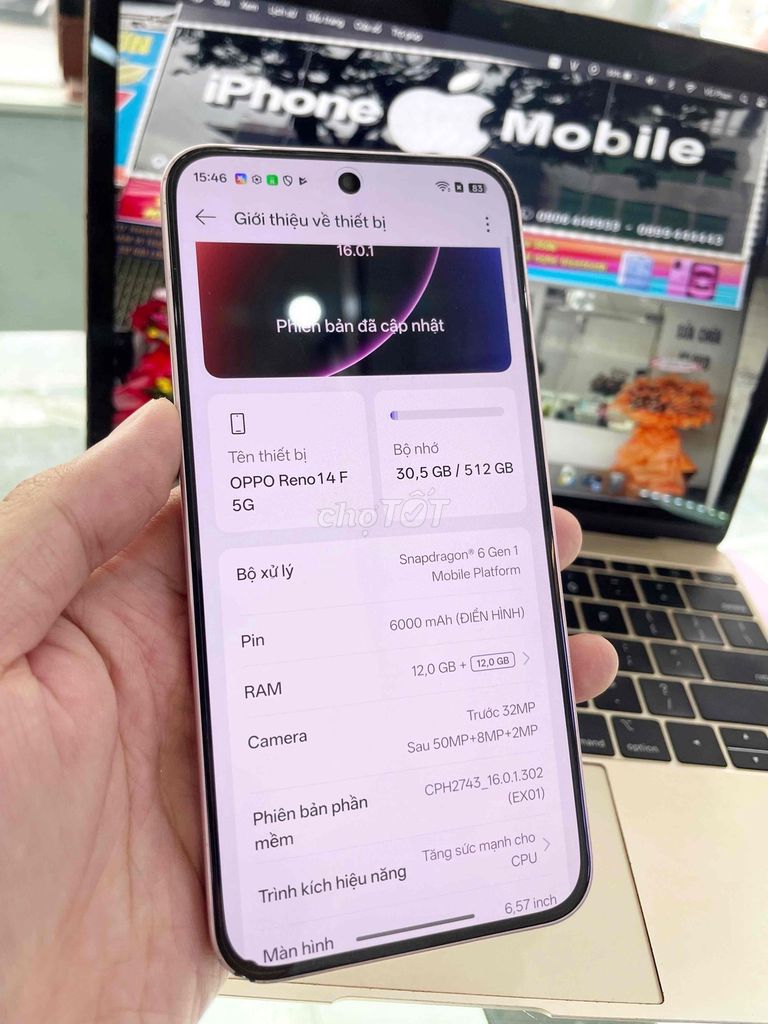 OPPO Reno 14F - 5G 512GB Hồng. Mua bán Điện thoại tại Quận Thanh Khê Đà Nẵng được đăng bởi iPhone Mobile hình 1