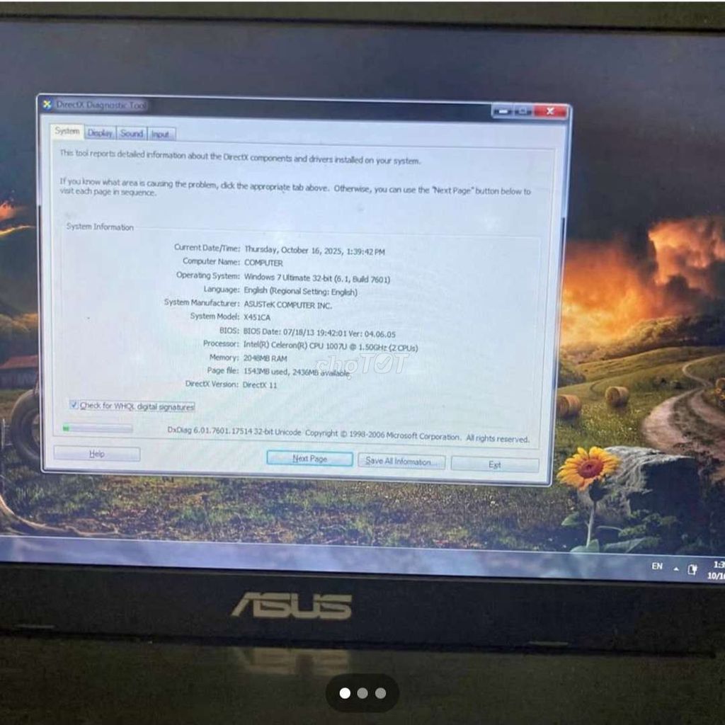 Laptop Asus X451CA. Mua bán Laptop tại Huyện Củ Chi Tp Hồ Chí Minh được đăng bởi Hạnh Phúc hình 1