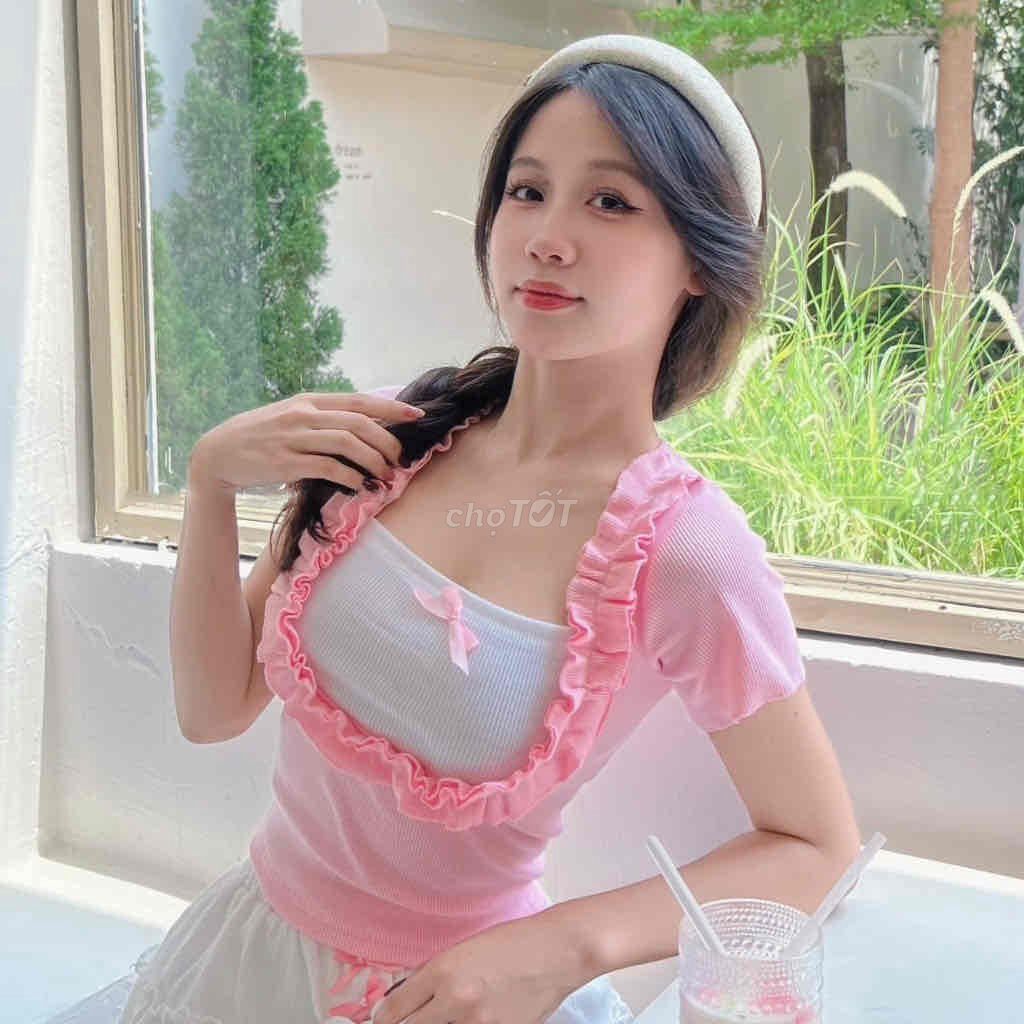 Áo nữ cổ vuông viền bèo Freesize - Thanh lý. Mua bán Quần áo tại Huyện Châu Thành Tiền Giang được đăng bởi Góc thanh lý Zizi hình 1