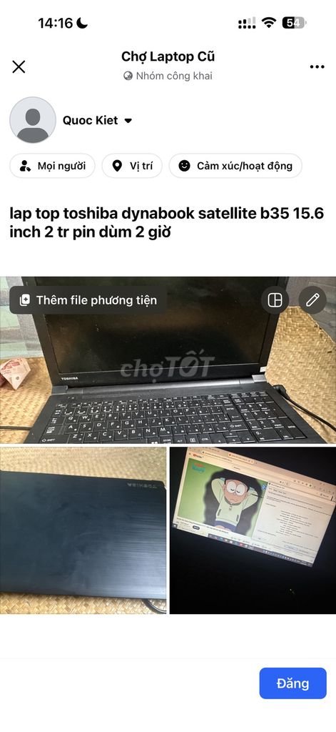 Toshiba Dynabook Satellite B35 15.6 inch Đen. Mua bán Laptop tại Thị xã Kiến Tường Long An được đăng bởi huynh huu tran hình 1