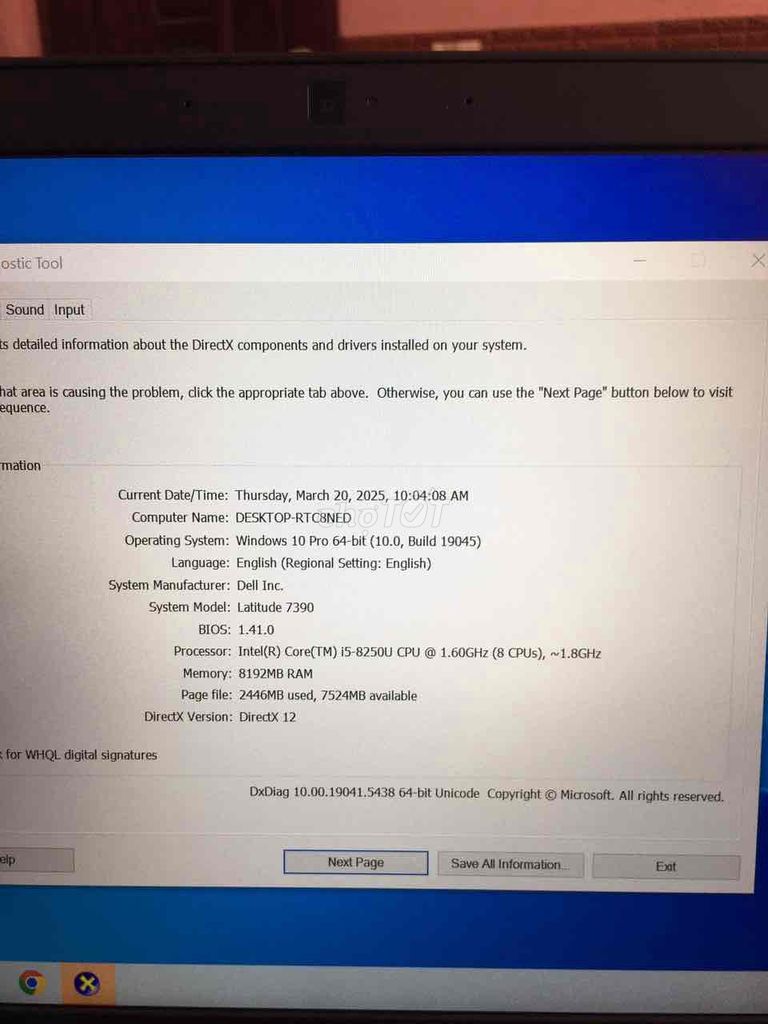 Dell 7390 i5 8250U/ ram 8/ ssd 256/ 13.3 Fhd. Mua bán Laptop tại Thành phố Bắc Ninh Bắc Ninh được đăng bởi Lương Bích Luyên  hình 6