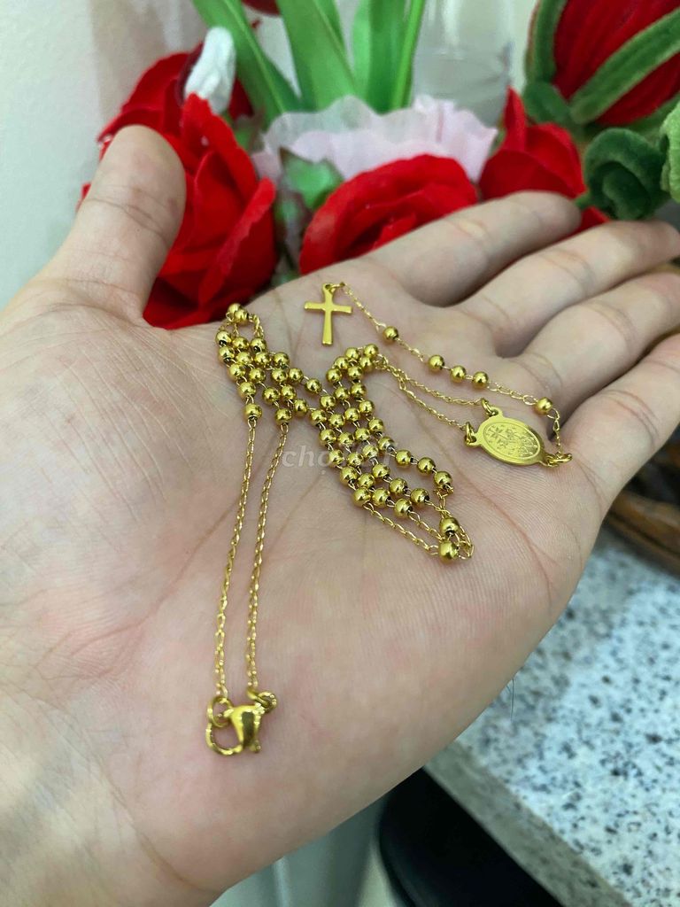 Dây Tràng Hạt titan Vàng, quà tặng Công Giáo. Mua bán Phụ kiện thời trang khác tại Thành phố Long Khánh Đồng Nai được đăng bởi HEM STORE Một Chín Chín Năm hình 1