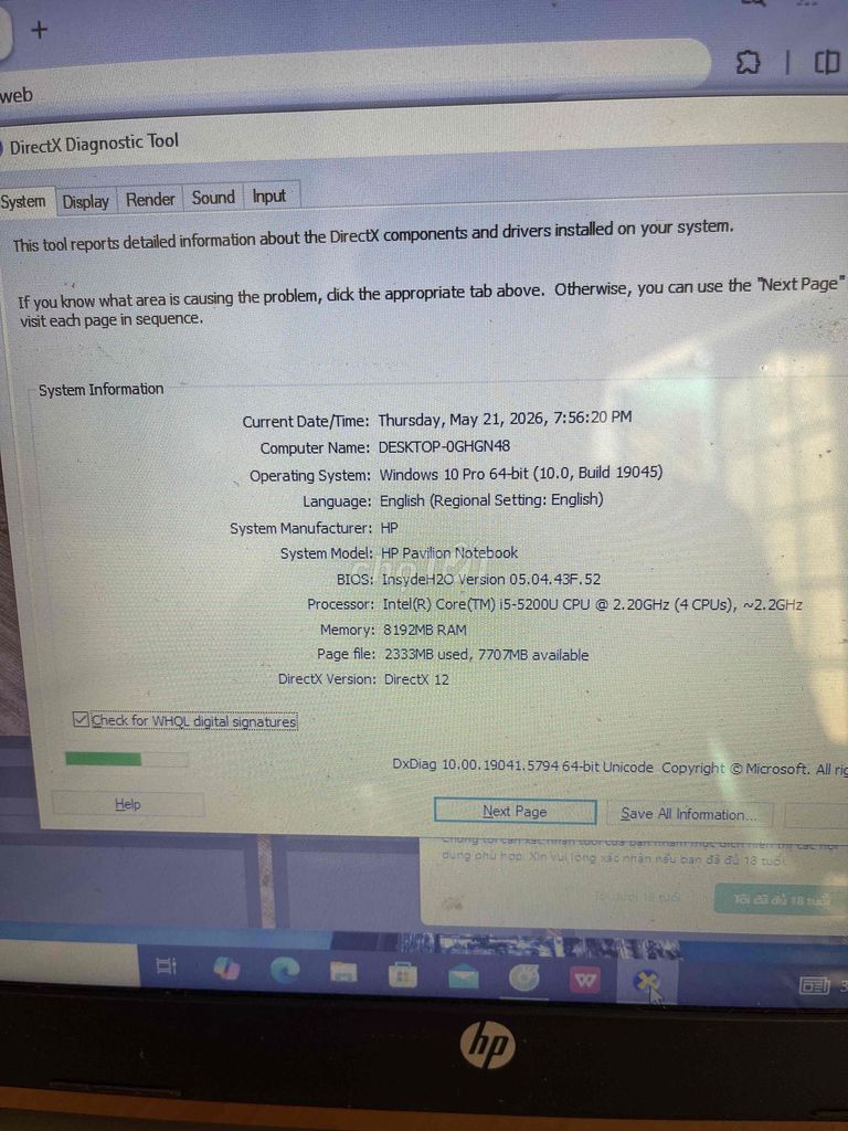 HP Pavilion Notebook i5-5200U 8GB/465GB. Mua bán Laptop tại Quận Bình Tân Tp Hồ Chí Minh được đăng bởi Tuấn hình 1