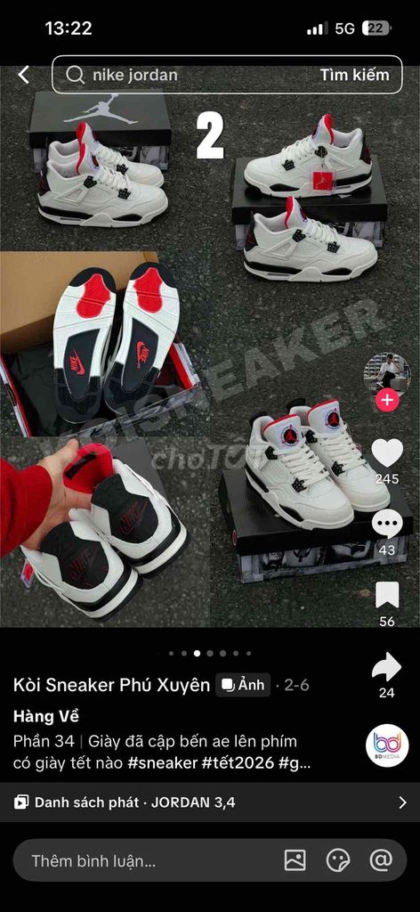 Giày thể thao Nike Jordan 4 Unisex. Mua bán Giày dép tại Huyện Yên Lạc Vĩnh Phúc được đăng bởi Trann Nam hình 1