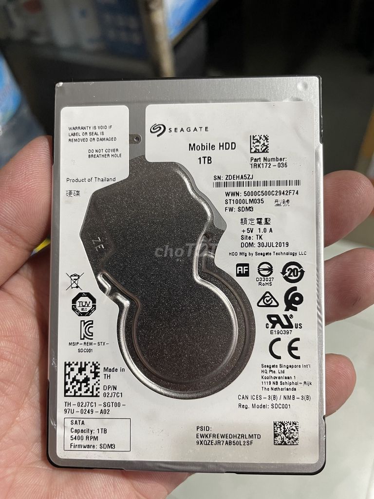 Ổ cứng HDD Seagate 1TB 2.5" 5400rpm sức khỏe 100%. Mua bán Linh kiện (RAM, Card...) tại Thành phố Thủ Đức Tp Hồ Chí Minh được đăng bởi Luân Phát Computer hình 1