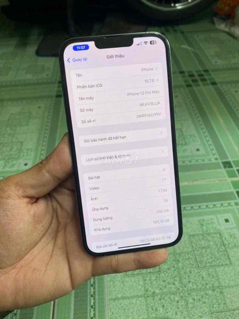 Apple iPhone 13 Pro Max 256GB Xanh Đã thay pin. Mua bán Điện thoại tại Quận 8 Tp Hồ Chí Minh được đăng bởi Sang Máy Cỏ hình 1