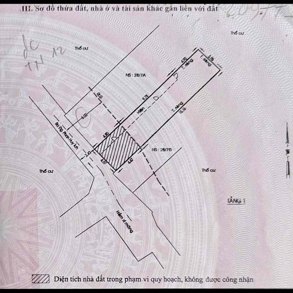 NHÀ Ở 59,6m2 - Hẻm448 Phan Huy Ích, GV