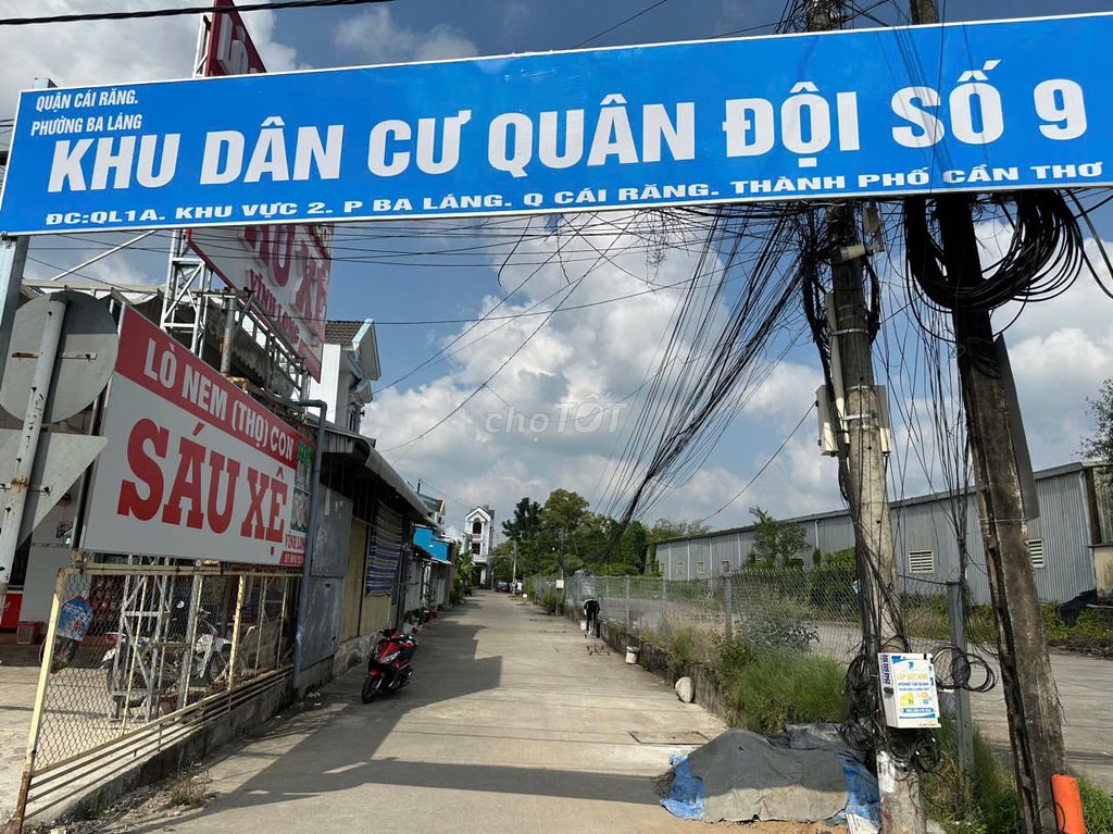 Bán nền thổ cư 72 m2, Quốc lộ 1A vào thẳng 50m, khu tập thể số 9