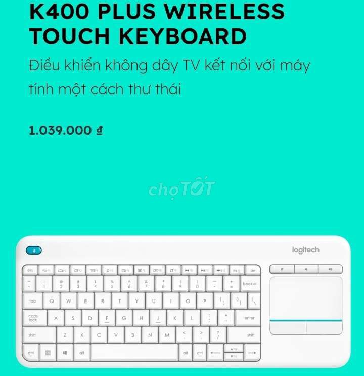 Logitech K400 plus bàn phím kiêm touchpad unifying