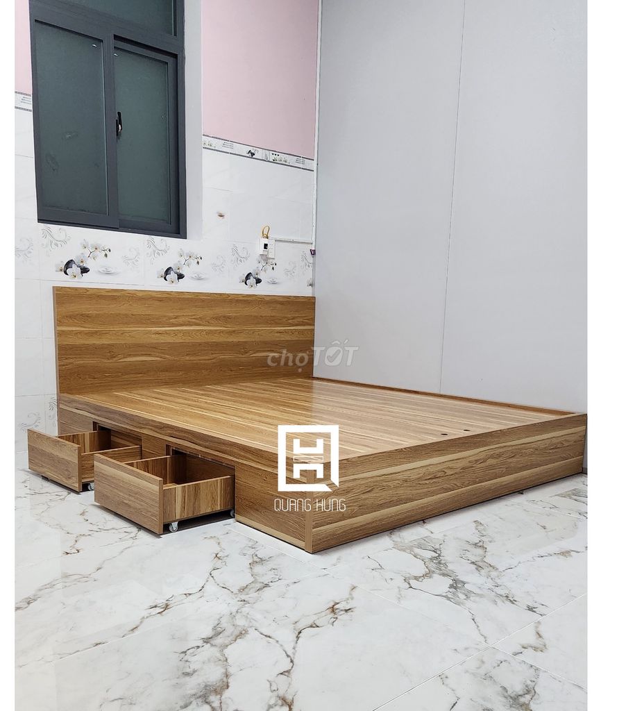  GIƯỜNG GỖ MDF-GIƯỜNG MDF-GIƯỜNG MDF-GIƯỜNG GỖ MDF. Mua bán Giường, chăn ga gối nệm tại Thị xã Bến Cát Bình Dương được đăng bởi Nội Thất Quang Hùng TD hình 1