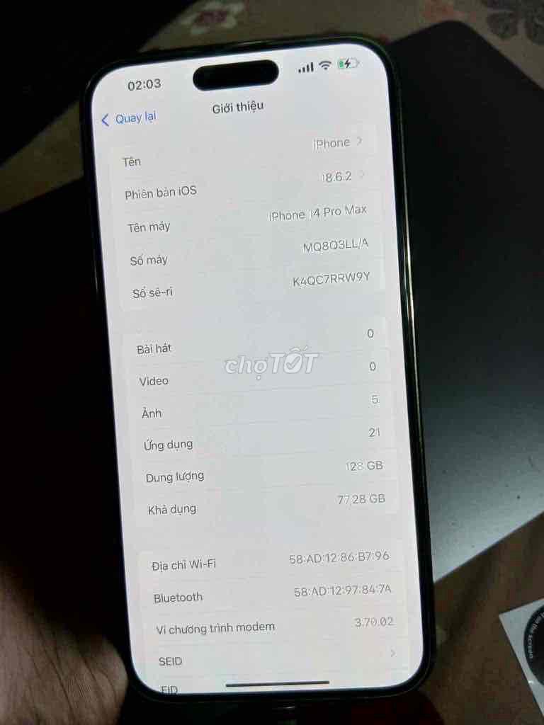 Apple iPhone 14 Pro Max 128GB Vàng Đã sử dụng. Mua bán Điện thoại tại Thành phố Dĩ An Bình Dương được đăng bởi Quỳnh Hương hình 1