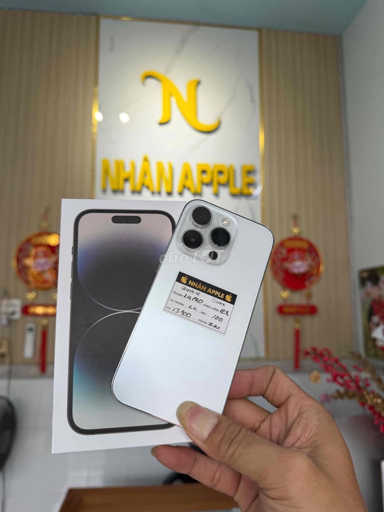 IPHONE 14 Pro 128GB Trắng QT MỸ 2 SIM PIN NEW. Mua bán Điện thoại tại Thành phố Cà Mau Cà Mau được đăng bởi NHAN APPLE hình 1