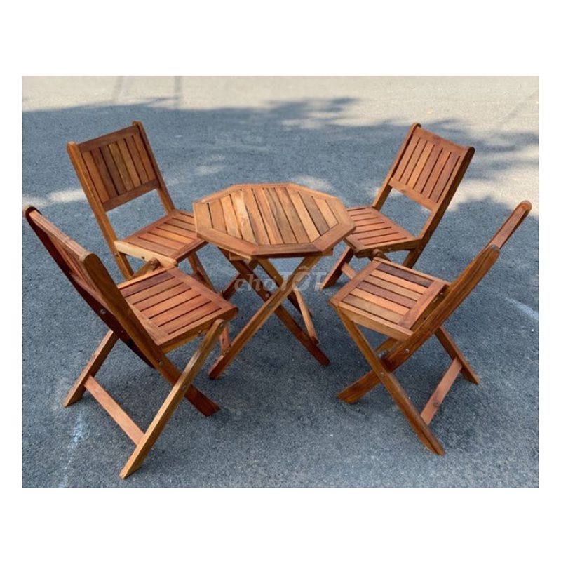 Bộ Bàn Ghế Xếp Gỗ Tự Nhiên Đẹp 99%. Mua bán Bàn ghế tại Huyện Nhà Bè Tp Hồ Chí Minh được đăng bởi Linh Thanh Lý Đồ Cũ hình 1