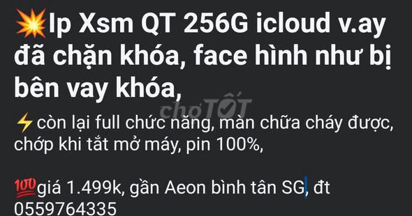 Apple iPhone XS Max 256GB Trắng Đã qua sử dụng. Mua bán Điện thoại tại Quận 1 Tp Hồ Chí Minh được đăng bởi Hội Đồ Điện Tử hình 1