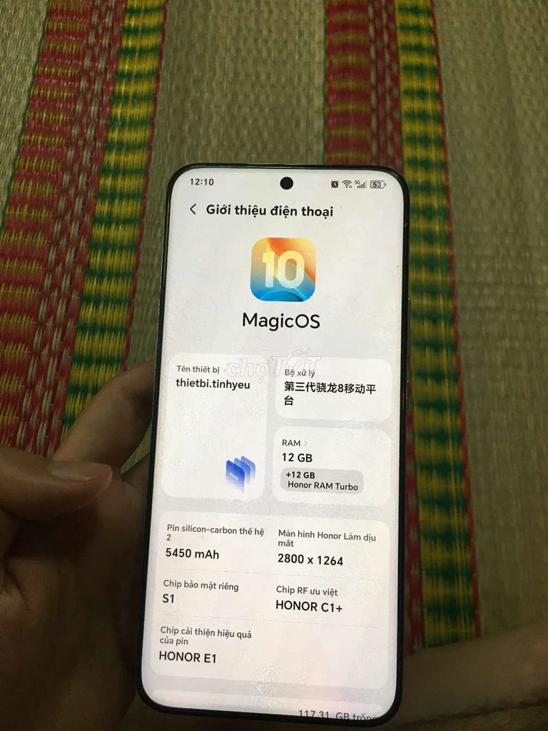 Honor MagicOS 10 256GB Trắng. Mua bán Điện thoại tại Quận Gò Vấp Tp Hồ Chí Minh được đăng bởi Long Dương hình 1