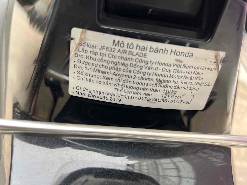 Honda Air Blade 2019 Đen Đã sử dụng. Mua bán Xe máy tại Quận Hà Đông Hà Nội được đăng bởi tung hình 16