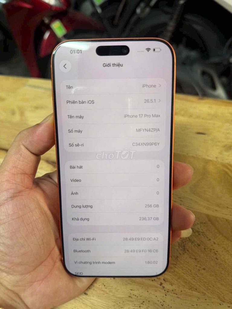Apple iPhone 17 Pro Max 256GB Cam. Mua bán Điện thoại tại Thành phố Thủ Đức Tp Hồ Chí Minh được đăng bởi Khánh  hình 1