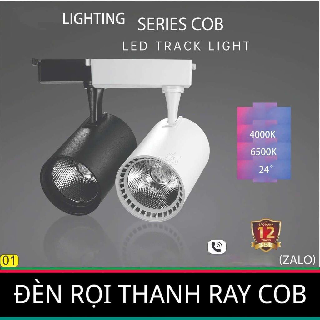 Đèn Led Rọi Thanh Ray COB 20w đèn chiếu điểm