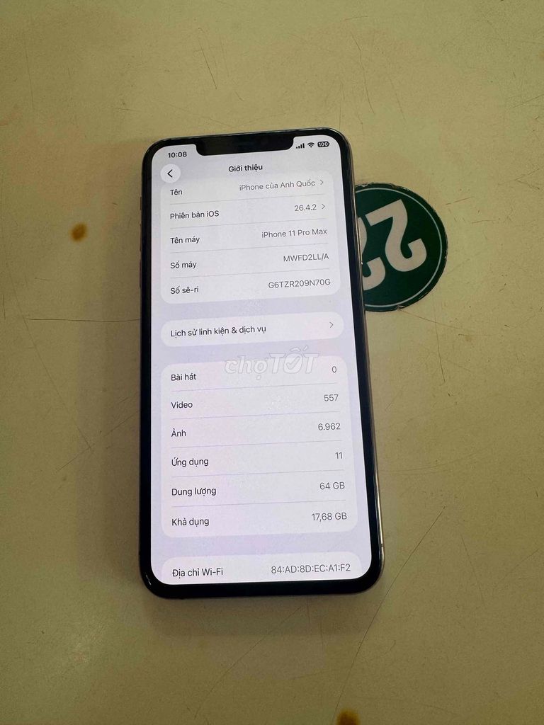 iPhone 11 Pro Max 64GB Vàng Đã dùng. Mua bán Điện thoại tại Huyện Hòa Vang Đà Nẵng được đăng bởi High Sierra hình 1