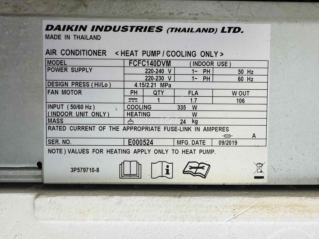 Máy lạnh Âm trần Daikin 5.5 Ngựa Inverter gas R-32. Mua bán Máy lạnh, điều hoà tại Quận Phú Nhuận Tp Hồ Chí Minh được đăng bởi Thịnh Khang Minh hình 3