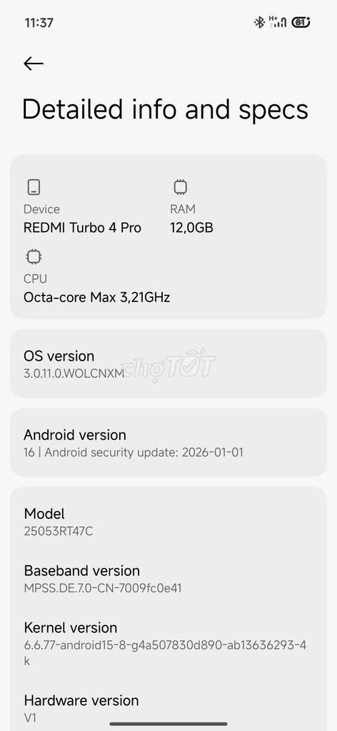 Xiaomi Redmi Turbo 4 Pro 12GB. Mua bán Điện thoại tại Huyện Kim Sơn Ninh Bình được đăng bởi son mai hình 1