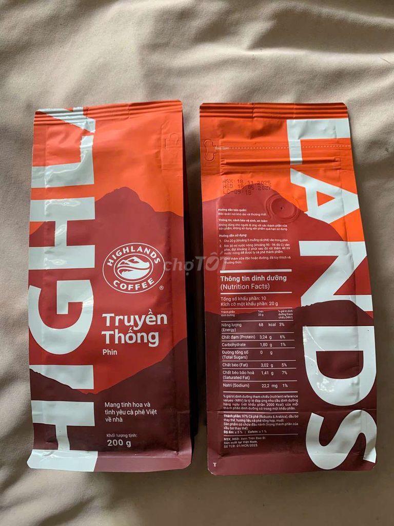 Cà phê Highlands Coffee gói Truyền thống 200g. Mua bán Đồ ăn, thực phẩm và các loại khác tại Thành phố Bến Tre Bến Tre được đăng bởi Chương hình 1