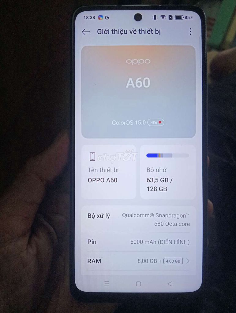 OPPO A60 128GB Xanh. Mua bán Điện thoại tại Quận 5 Tp Hồ Chí Minh được đăng bởi Lê Khôi hình 1