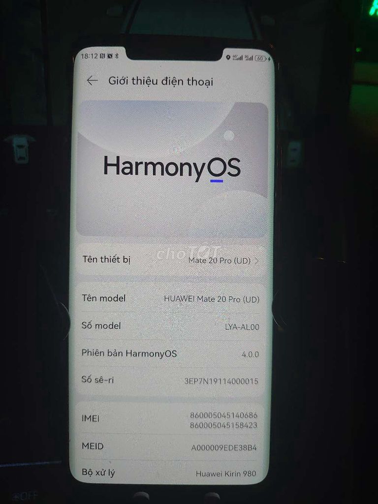 Huawei Mate 20 Pro (UD) 128GB Đỏ HarmonyOS. Mua bán Điện thoại tại Quận Bình Thạnh Tp Hồ Chí Minh được đăng bởi le lê hình 1