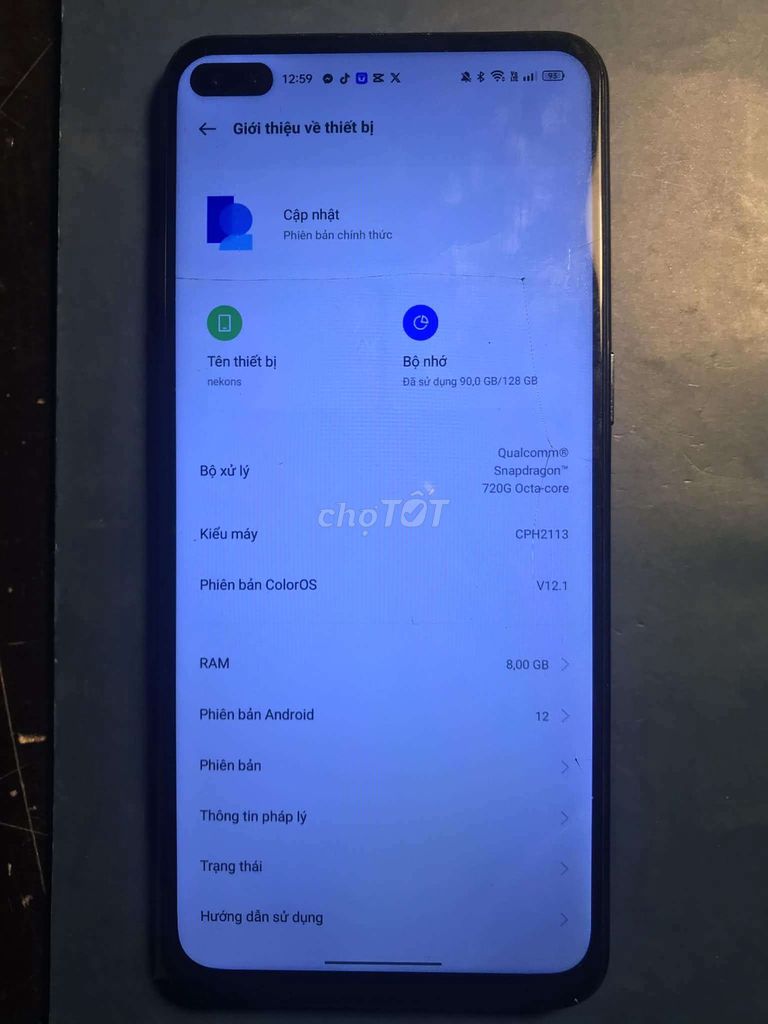 Oppo Reno4 128GB Đen Nứt kính nhẹ. Mua bán Điện thoại tại Huyện Phú Lương Thái Nguyên được đăng bởi nekons hình 1