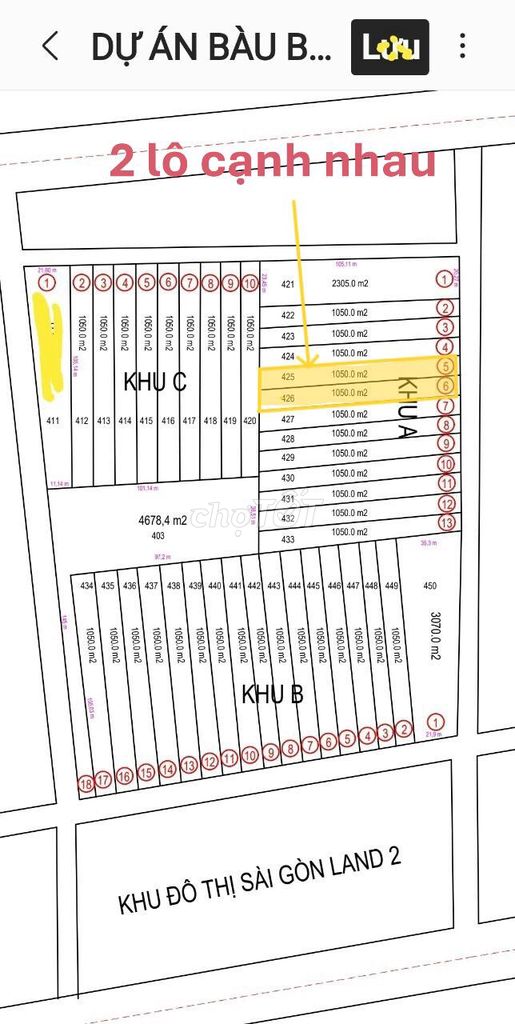 Bán đất Long Nguyên Bàu Bàng, diện tích 1050m2, đường 5m