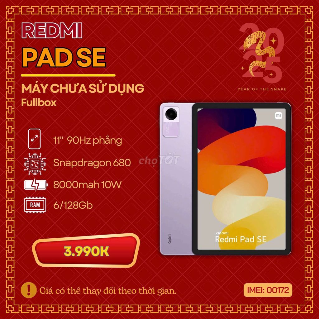 🔥REDMI PAD SE 6/8/128GB NEW CHƯA SD