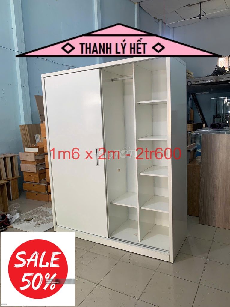 thanh lý tủ quần áo 1m6 ::# tủ quần áo gia đình