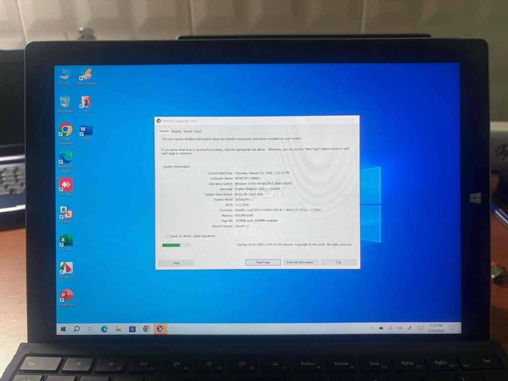 Microsoft Surface Pro 3 i5. 8GB/256GB. Mua bán Laptop tại Huyện Nhà Bè Tp Hồ Chí Minh được đăng bởi hoàng phúc hình 1