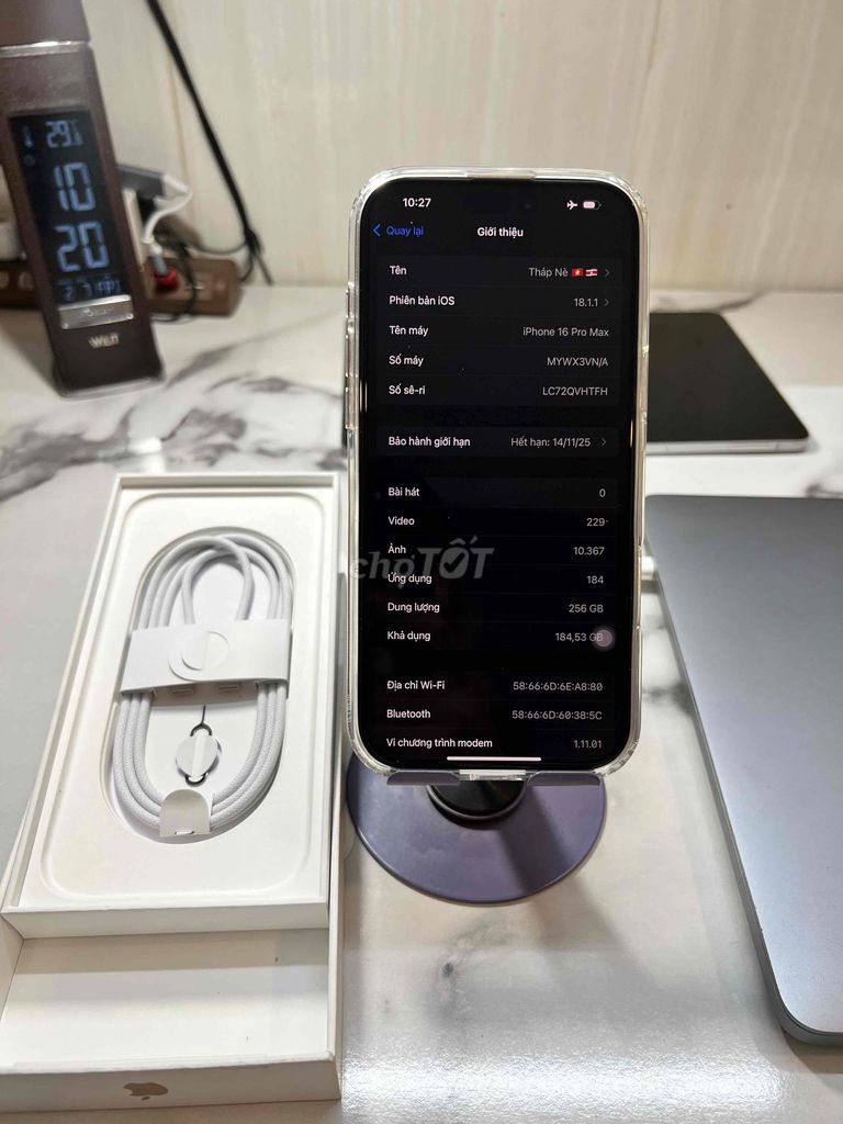 IPHONE 16 Promax 256Gb VNA Fullbox mới sạc 1-2 lần