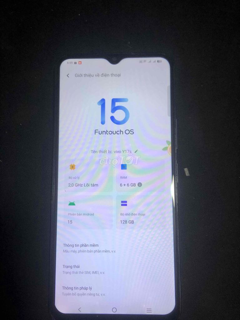 Vivo Y17s 6GB/128GB Đen. Mua bán Điện thoại tại Quận 8 Tp Hồ Chí Minh được đăng bởi Sv7 hình 1