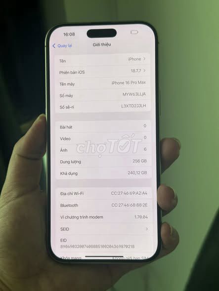 iPhone 16 Pro Max 256GB Mỹ. Mua bán Điện thoại tại Quận 5 Tp Hồ Chí Minh được đăng bởi Hội Đồ Điện Tử hình 1