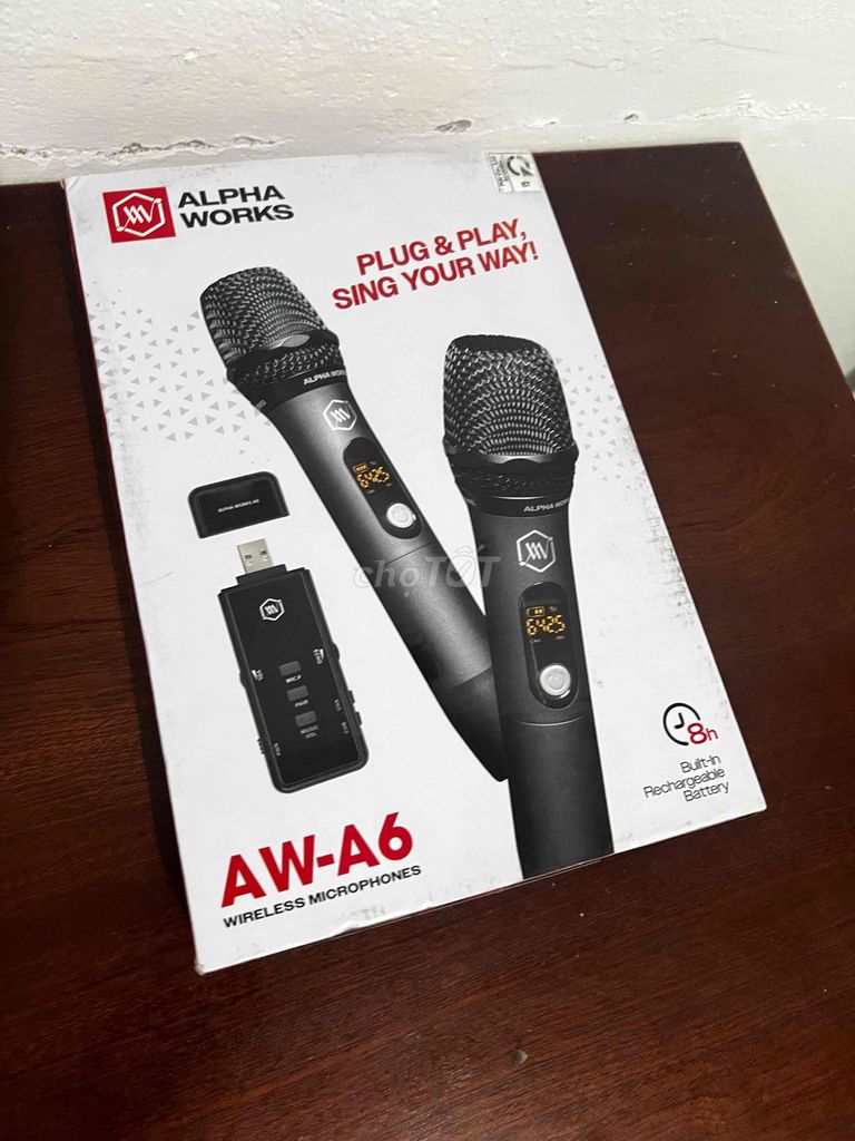 Micro không dây Alpha Works AW-A6 Đen. Mua bán Tivi, Âm thanh tại Quận Bình Thuỷ Cần Thơ được đăng bởi Thiên Duy hình 1