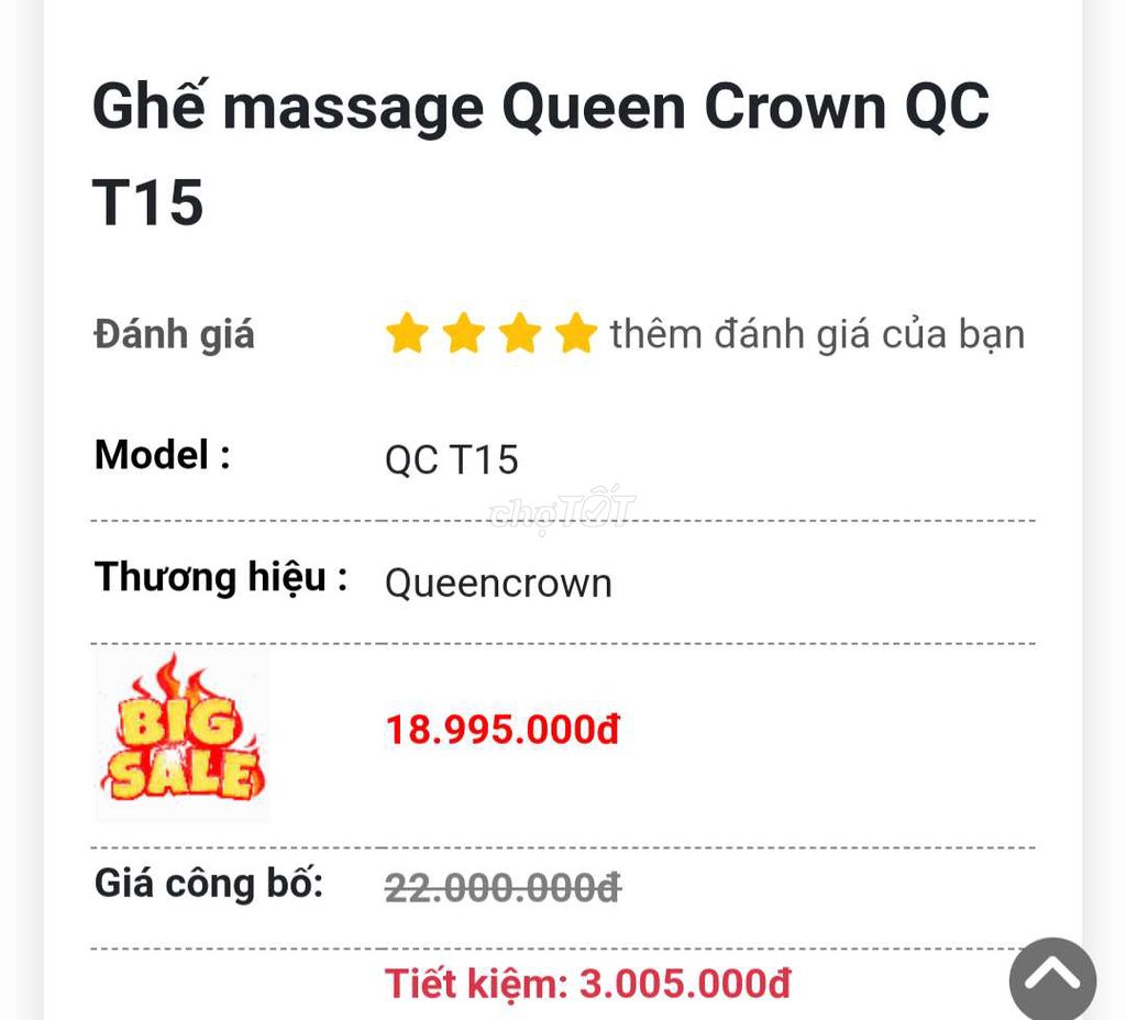 Ghế massage cao cấp Queen Crown như hình