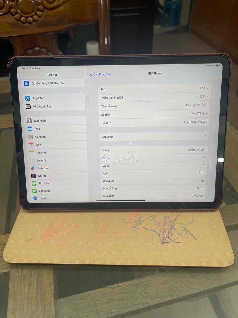 iPad Pro 11 inch 2018 bản 64G dùng sim 5G máy s