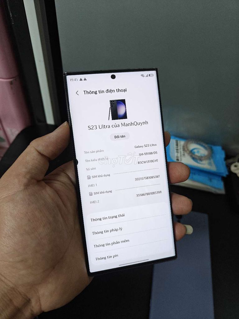 Samsung S23 Ultra 8/256 ssvn. Mua bán Điện thoại tại Quận 7 Tp Hồ Chí Minh được đăng bởi ManhQuynh hình 1