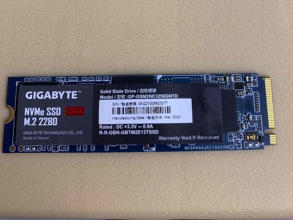 Ổ cứng SSD GIGABYTE 256GB M.2 2280 1tr. Mua bán Linh kiện (RAM, Card...) tại Thành phố Vĩnh Long Vĩnh Long được đăng bởi truong quang dinh hình 1