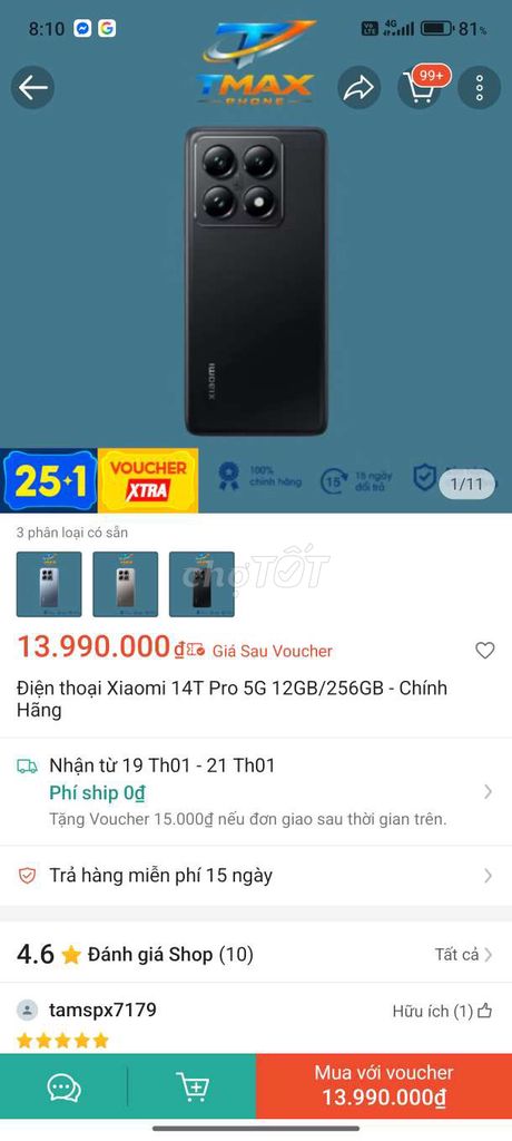 Xiaomi 14T Pro 256GB Đen. Mua bán Điện thoại tại Thị xã Kiến Tường Long An được đăng bởi Đinh Thành Thông hình 1