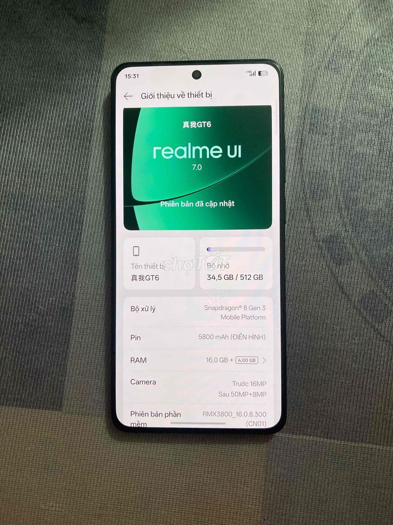 Realme GT6 Đen Snapdragon 8 Gen 3 16GB/512GB. Mua bán Điện thoại tại Quận Nam Từ Liêm Hà Nội được đăng bởi Nguyễn Thành Trung hình 1