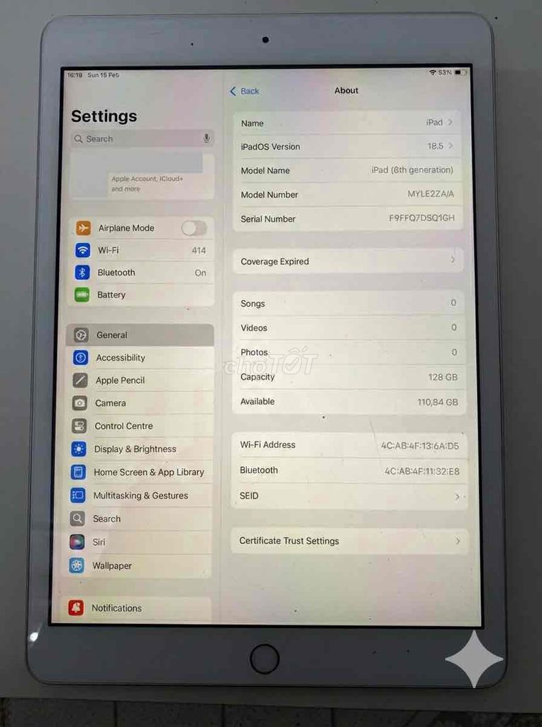 Apple iPad Gen 8 (2020) 128GB Bạc. Mua bán Máy tính bảng tại Quận Ba Đình Hà Nội được đăng bởi Nguyễn Anh  hình 1