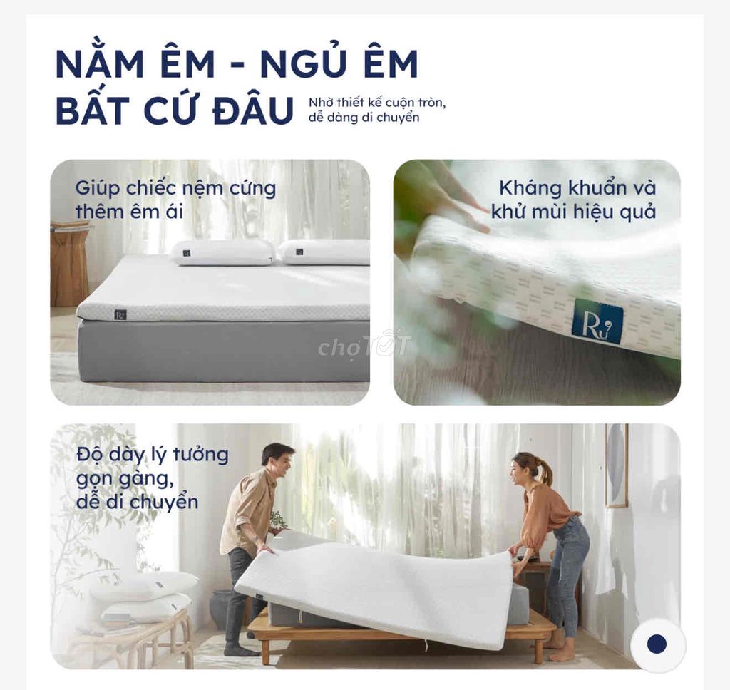 Nệm cuộn Foam Ru9 cao cấp tiện lợi. Mua bán Giường, chăn ga gối nệm tại Huyện Nhà Bè Tp Hồ Chí Minh được đăng bởi Minh hình 2