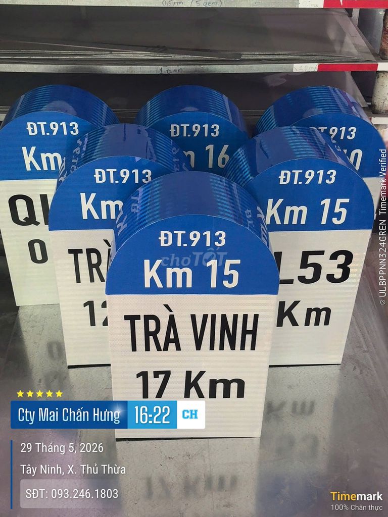 Cột km dán màng phản quang uy tín & chất lượng. Dịch vụ tại Huyện Thủ Thừa Long An được đăng bởi Chấn Hưng Company hình 1